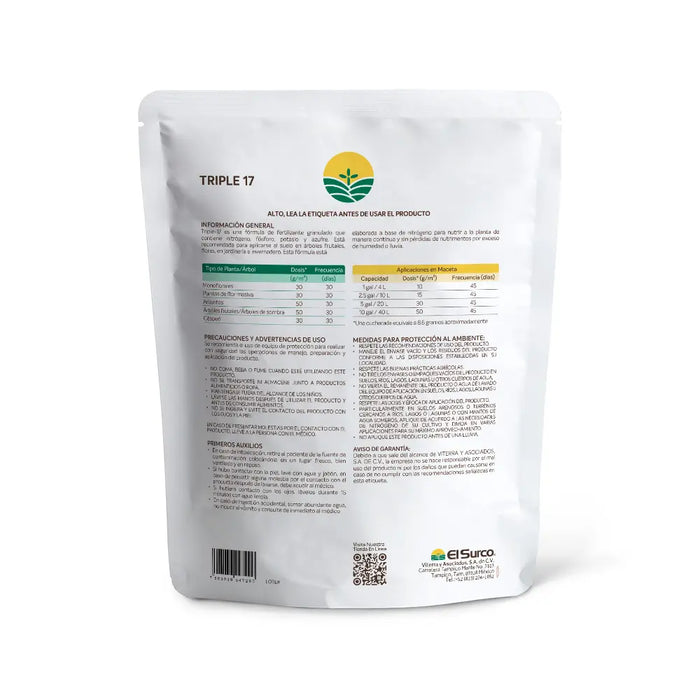 Fertilizante Inorgánico Granulado 17-17-17 El Surco