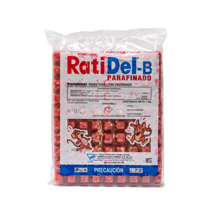Rodenticida RatiDel-B Parafinado Cebo Envenenado de 1 kg