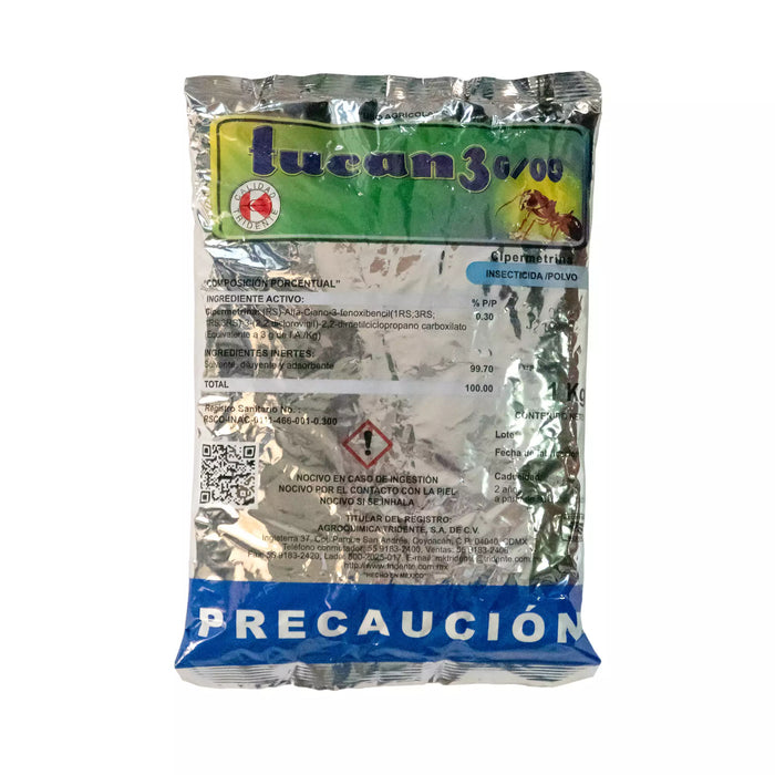 Insecticida En Polvo Tucan 3 Cipermetrina 0.3% de 1 kg